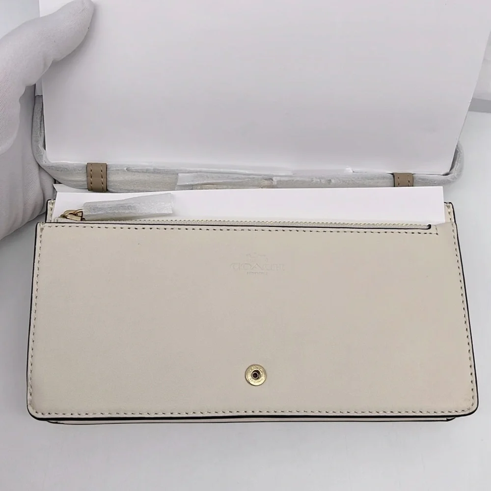 Coach Anna Foldover Clutch Crossbody Bag With Heart Print